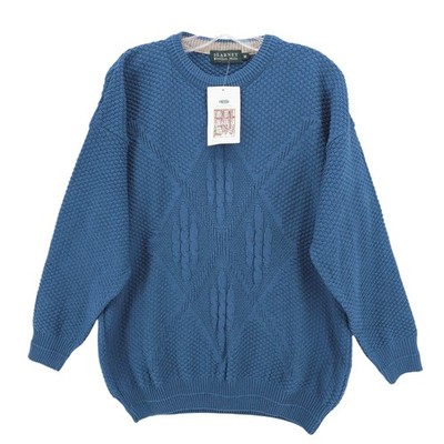 NWT BLARNEY WOOLLEN MILLS Blue Sweater Pullover Cotton Acrylic Blend Mens MEDIUM