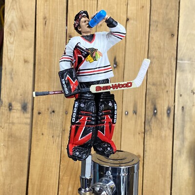 Chicago Blackhawks Beer Keg Tap Handle Goalie Thibault NHL HOCKEY Kegerator