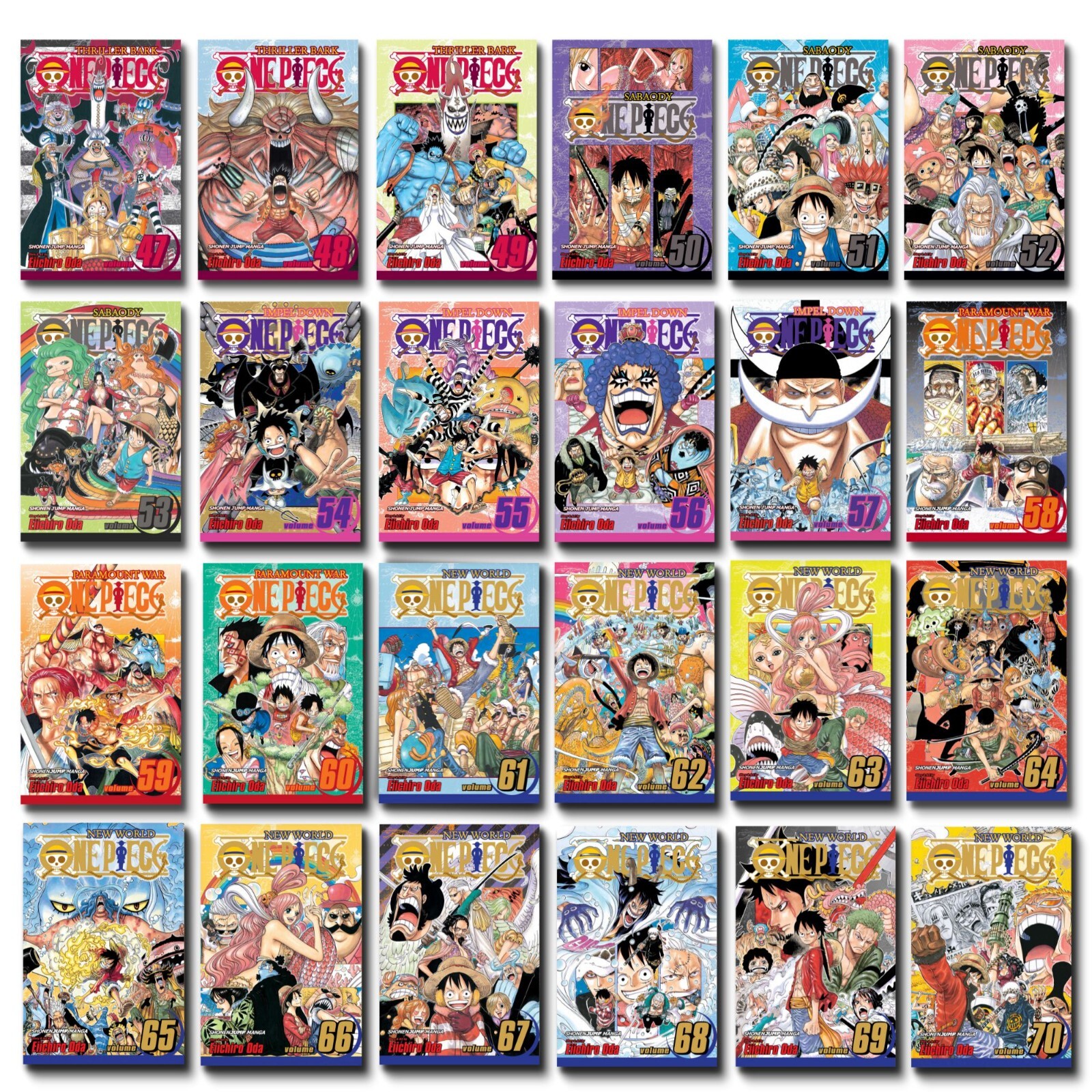 One Piece Manga Set 3 47-70, Thriller Bark to New World One Piece Manga Set 3 47-70, Thriller Bark to New World