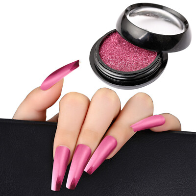 Nail Art Glitter Mirror Powder Cushion Magic Pen Chrome Metallic Pigment Dust E