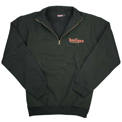 Hooligan Streetwear Herren Pullover Zipper Oldschool Ultras Schwarz 5108