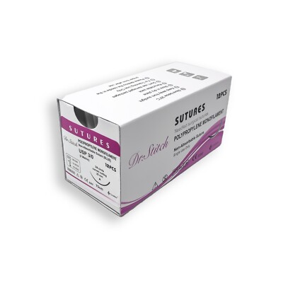 Polypropylene Monofilament Training Stitch Sutures, Pack of 12, Sterile Ready