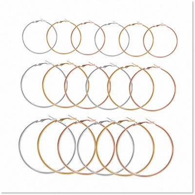 Premium Beading Hoop Earrings Set - 54Pcs, 3 Sizes & 3 Colors - Ideal for Jewelr