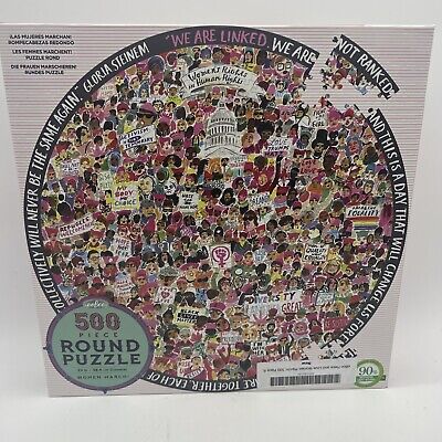 Women March! Round 500 PC Jigsaw Puzzle Women's Rights Equality Protest eeBoo
