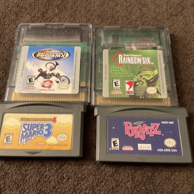  Gameboy Game lot Of 4, Super Mario 3, Bratz, Rainbow 6, Pro Box,