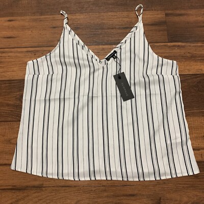 Dynamite striped Camisole Women s size L White/Black Sleeveless top