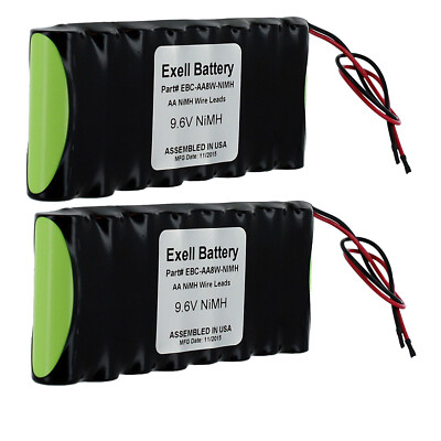 2pc 9.6V Custom NiMH 2100mAh Battery for Pk 6'' Bare Lead NT8JY Futaba 4NBL/BF/BP