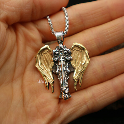 Patron Saint St Michael Archangel Irish Celtic Cross Talisman Pendant Necklace