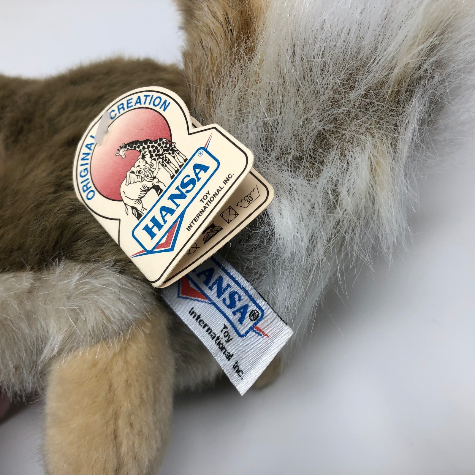 Hansa Red Squirrel Holding Nut Plush Realistic Stuffed Animal Toy with Tags 22cm