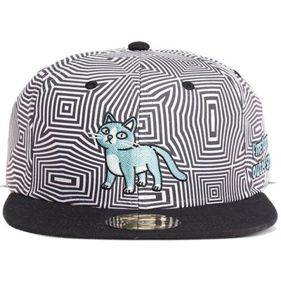 Difuzed Talking Cat Outer Space Rick and Morty Flat Brim Snapback Hat Cap White