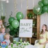 Baby in Bloom Decal Sign Baby Shower Arch Sticker Gender Reveal Party Backdrop Decal Sign Ideal for Arch Backdrop Wall or Any Smooth Surface Decorations (Forest Green)