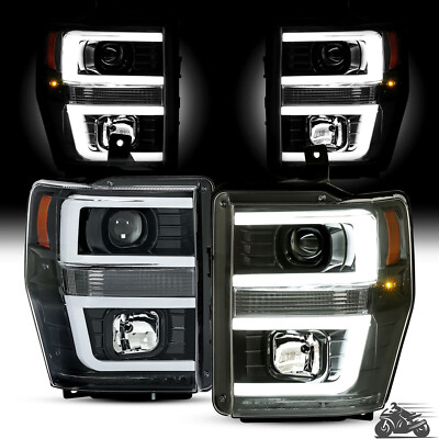 For Ford F250 F350 F450 SUPERDUTY 2008-2010 09 Projector Headlights LED Tube Bar