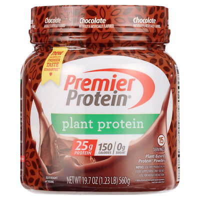 Premier Protein Powder Plant Protein, Chocolate 25g Plant-Based Protein 0g Sugar