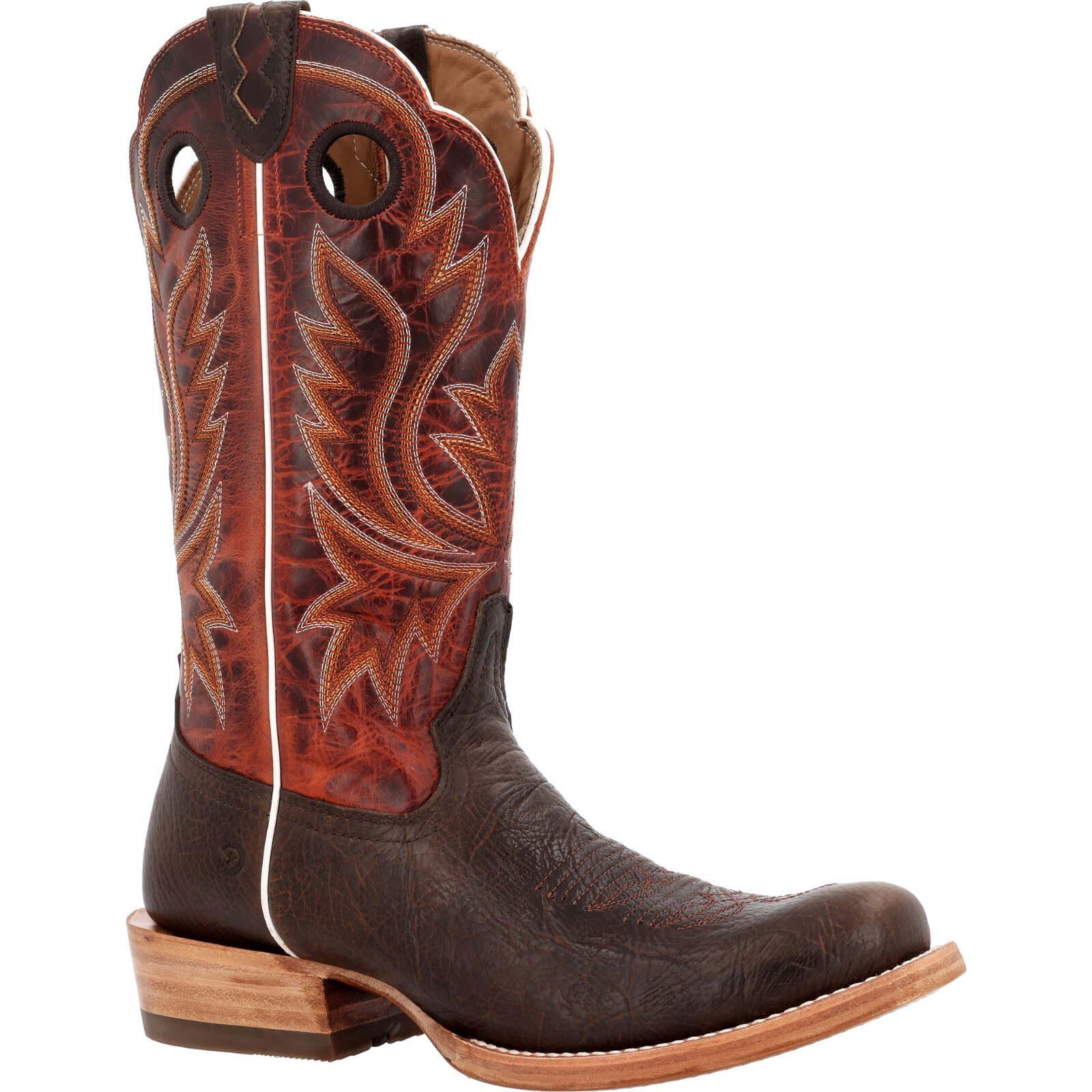 Pre-owned Durango Boots Durango® Men's Prca Collection Shrunken Bullhide Western Boots Ddb0464 - In Nicotine And Burnt Sienna