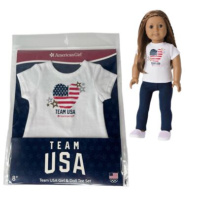 NEW American Girl Team USA T-SHIRT For 18in DOLLS Patriotic