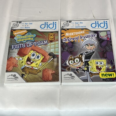 Leap Frog Didj Learning 2 Games Age 6-10 SpongeBob & Android Invasion