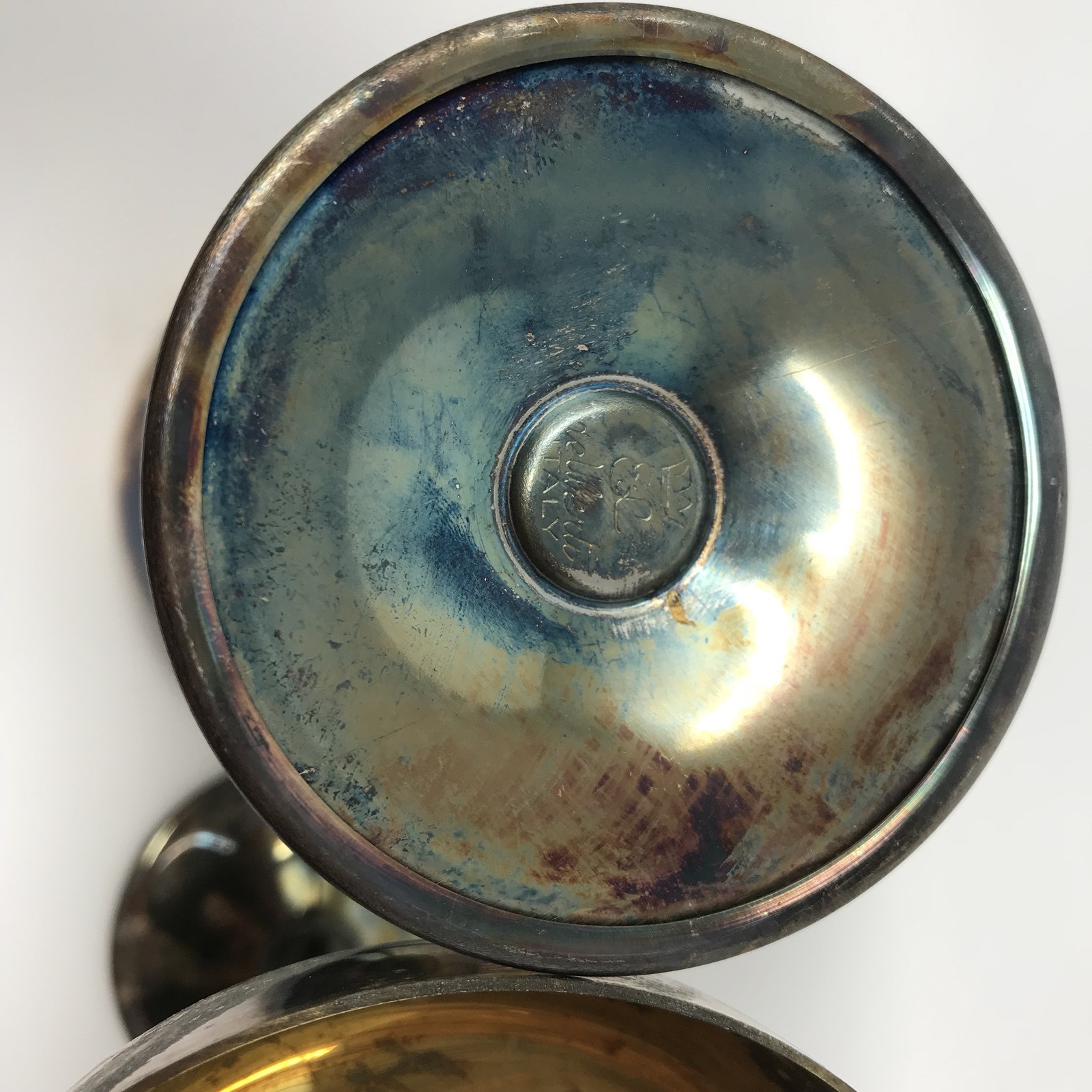 GOBLET CUP WINE SIGNED EL DE UBERTI CROWN ITALY SET OF 2