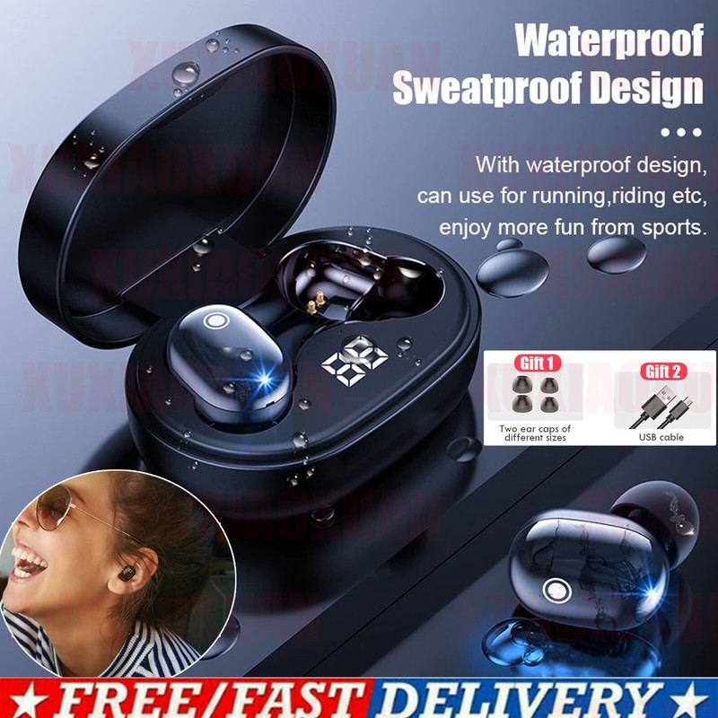 Wireless Bluetooth Headphones Headsets Stereo In-Ear Pods For All Smart Phone *