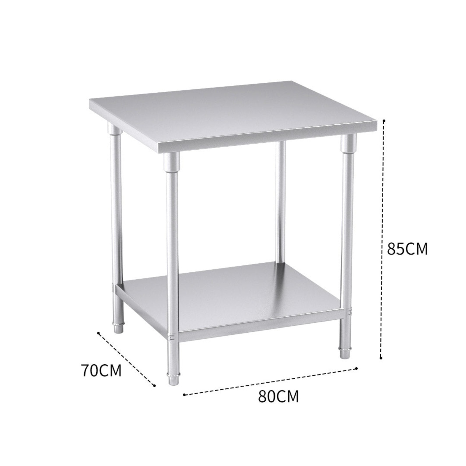 SOGA Commercial Stainless Steel Work Bench 80 x 70 x 85cm - Product image 3