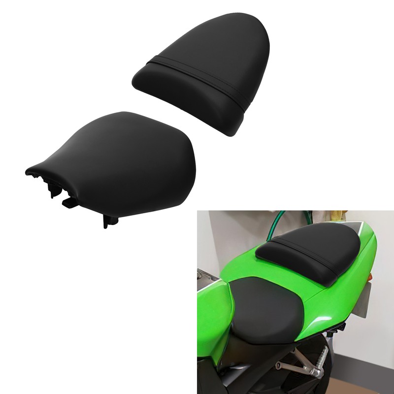 Black Driver & Passenger Seat Fit For Kawasaki Ninja ZX10R ZX1000