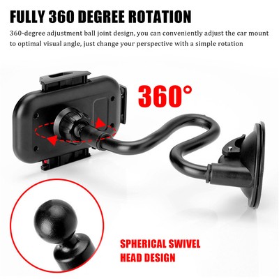 360° Car Windshield Mount Cradle Holder Stand For iPhone Mobile Cell Phone GPS
