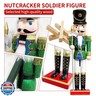 CSR DREAM 15 Inch Christmas Decorations Nutcracker Ornaments,Wooden Nutcracker Figures,Festive Collectible Nutcracker Gift for Table Desktop Fireplace Thanksgiving Christmas Decor,AxeSoldier(Green)