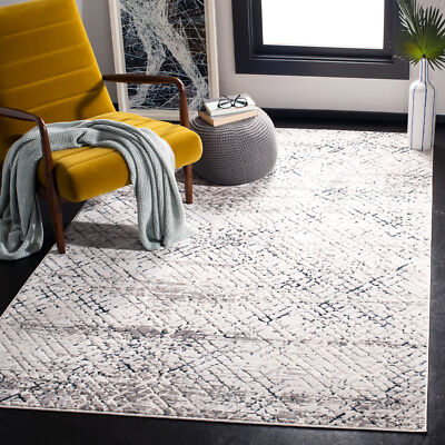 Safavieh Power Loomed Amalfi Collection Cream/Navy Area Rugs - AMF552B