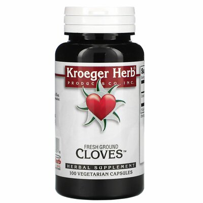 Kroeger Herb Co Fresh молотая гвоздика 100 вегетарианских капсул Без глютена,