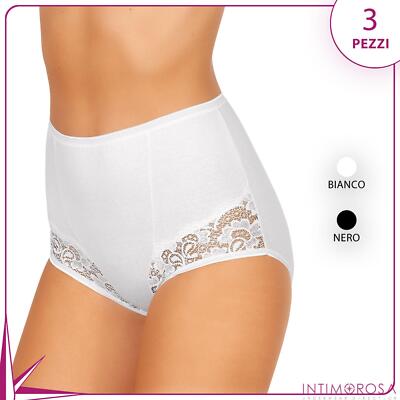Slip culotta donna jadea 06 vita alta cotone elasticizzato 3 pezzi