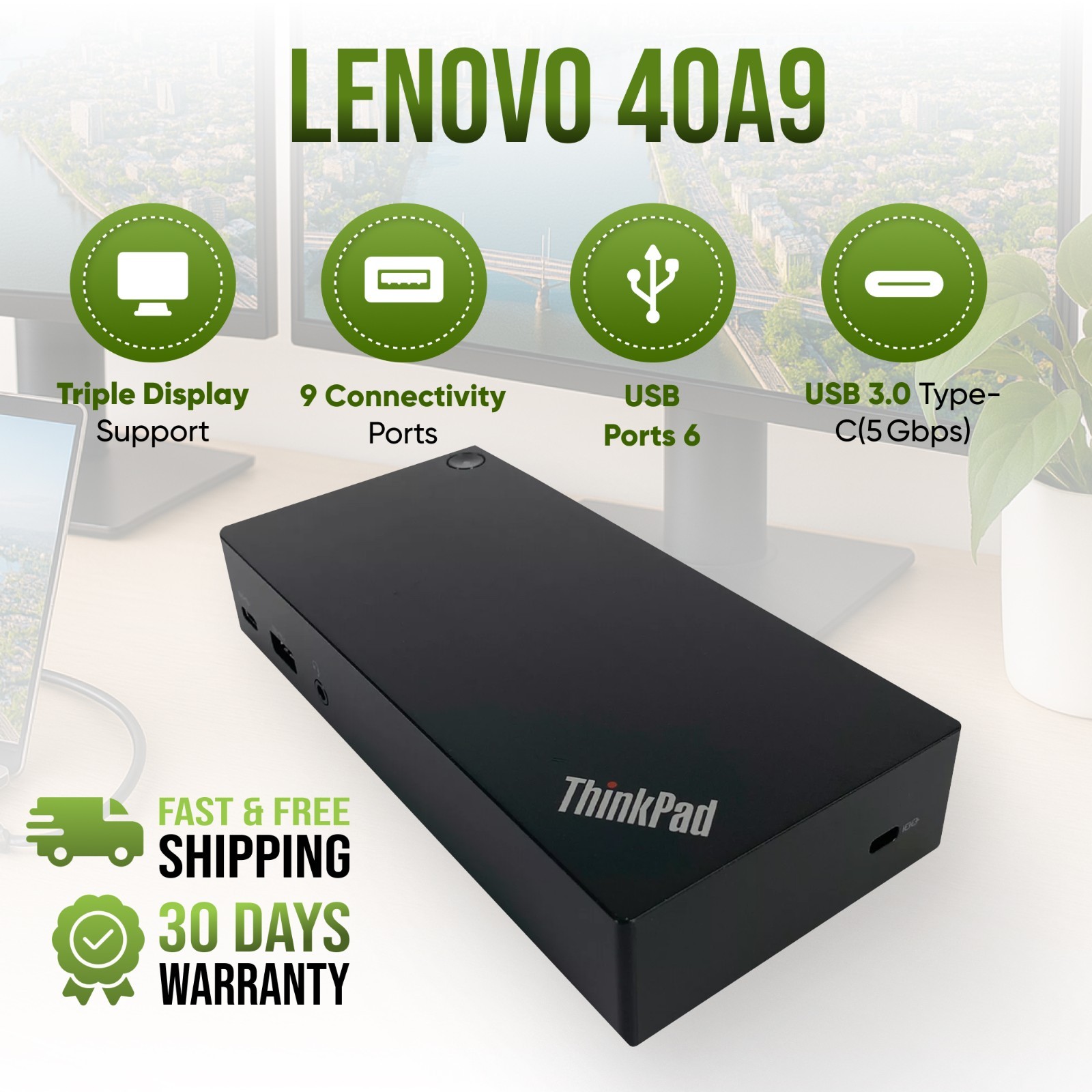 Lenovo ThinkPad Type 40AJ USB-C DisplayPort Ultra Docking