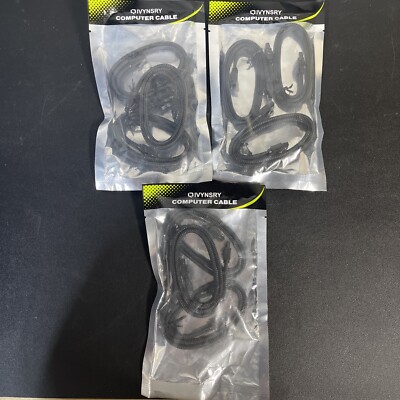 3 Packs Of 3 (9x) Qivynsry Black SATA III 18  Cables 6Gps Locking Latch Premium