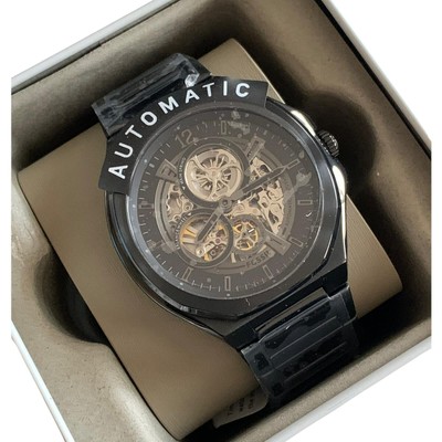 Pre-owned Fossil - Evanston Automatic Black Stainless Steel Multifunction Watch \ Rrp£224