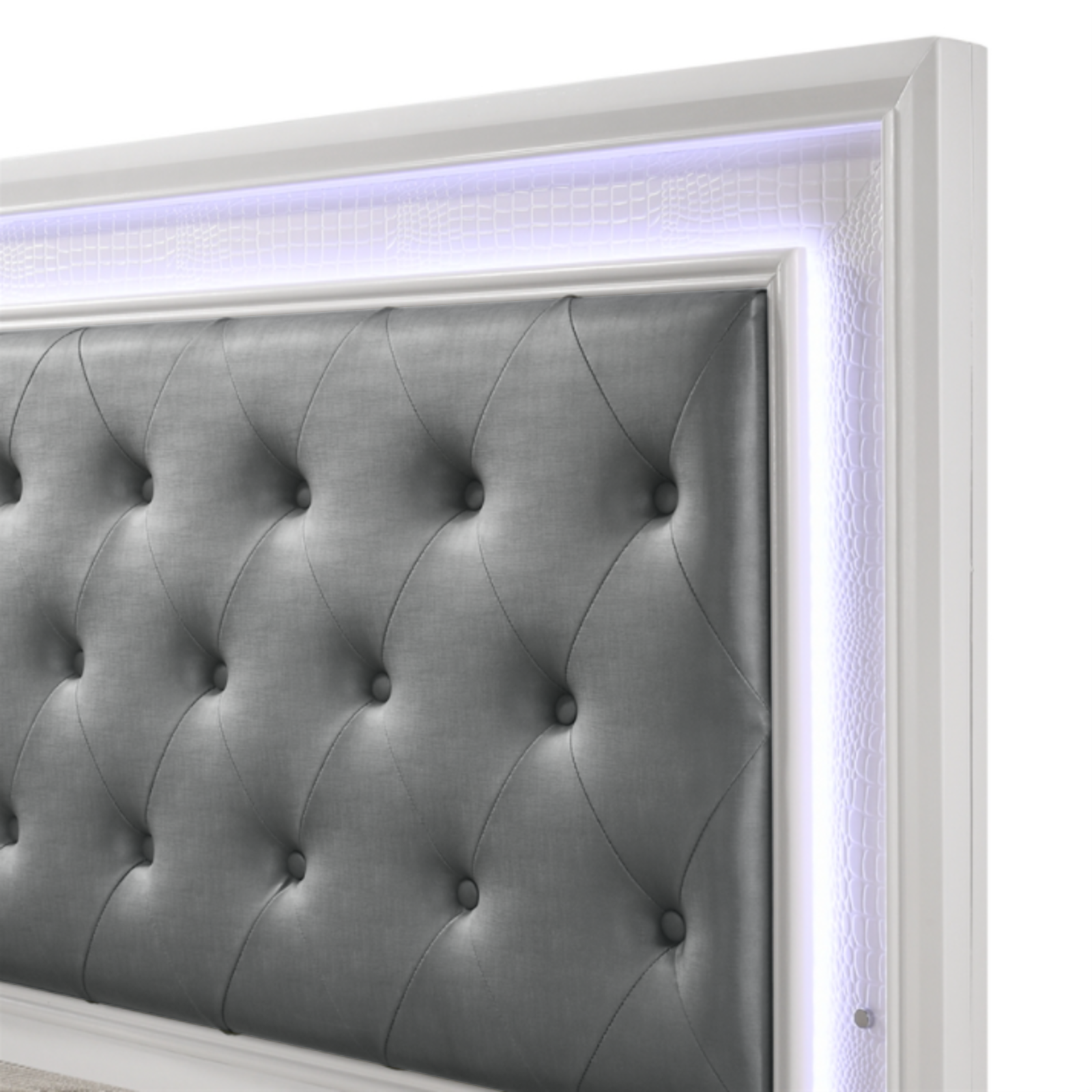 NEW White LED 4PC Queen King Twin Full Modern Bedroom Furniture Set Bed/D/M/N 