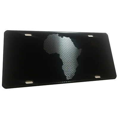 African Map Heavy Duty Aluminum License Plate G Metal Blk S1