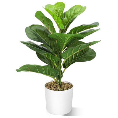 17'' Artificial Fiddle Leaf Fig Tree Table Top Faux Lyrata Artificial Decorative