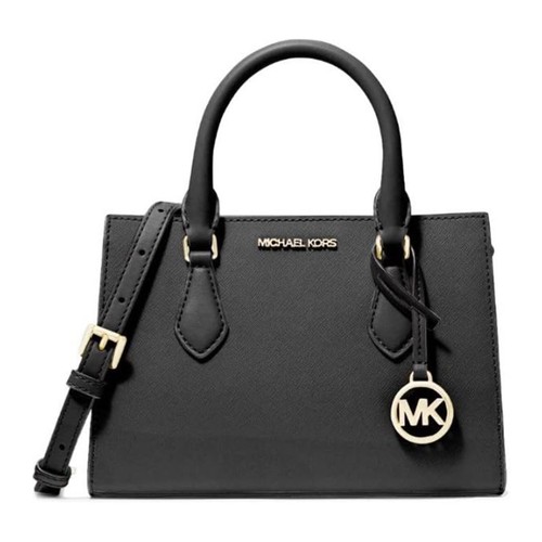 【関税&送料込】Michael By Michael Kors Black Leather Moore MICHAEL Michael Kors Moore Large Buckle Leather Tote Bag
