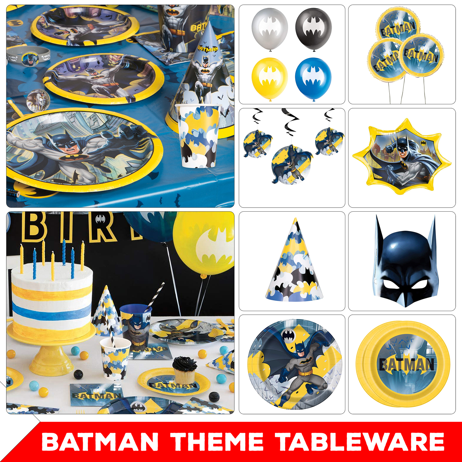Batman Party Supplies Dark Knight Batman Birthday Party Tableware Decorations