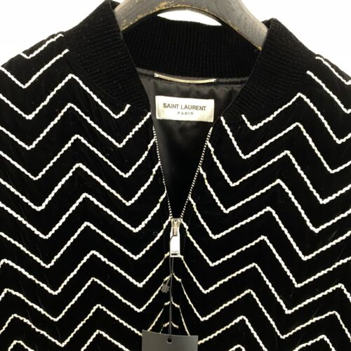 Pre-owned Saint Laurent Striped Bomber In All Sizes In Black