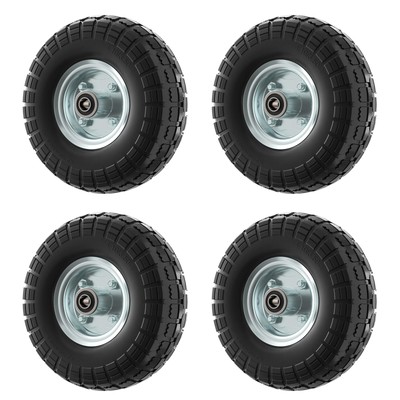 4.10/3.50-4 Tire and Wheel Flat Free Replacement Wagon Wheels 10 I...