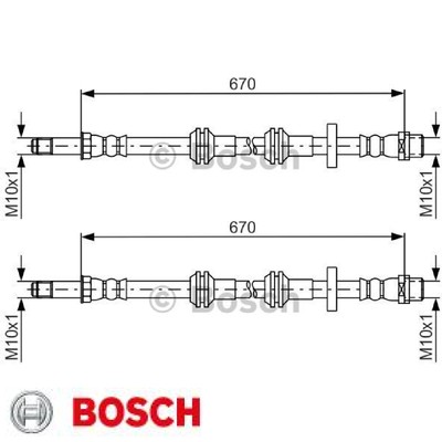 2x BREMSSCHLAUCH BOSCH 1987481689 2 BREMSSCHLÄUCHE RECHTS LINKS VORNE AUDI