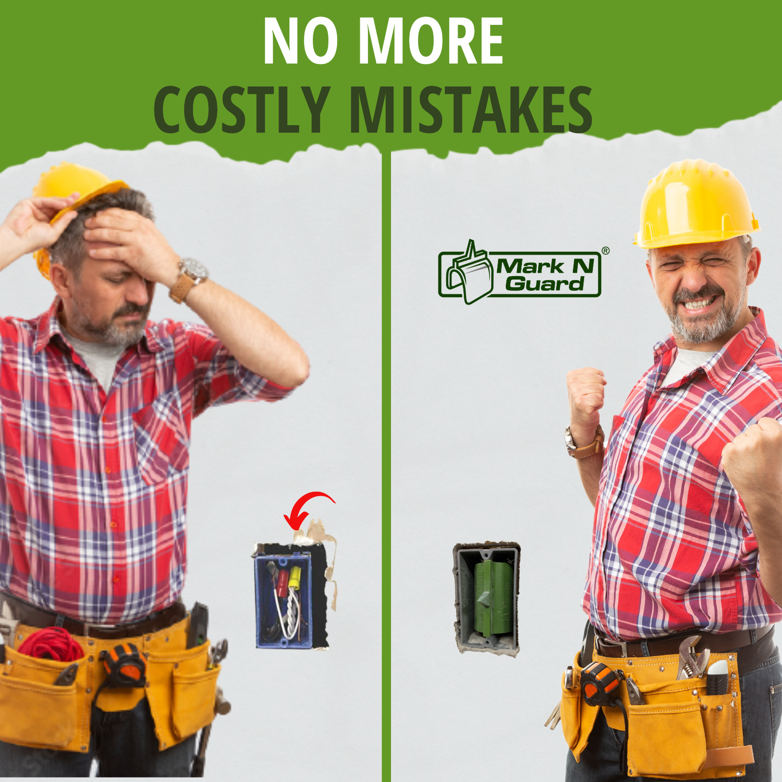 Buddy Tools Mark N Guard Drywall Outlet Marker Electrical Box Locating 5-PC NEW!