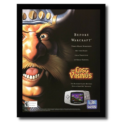 2003 The Lost Vikings Framed Print Ad/Poster Official GBA Game Boy Advance Art