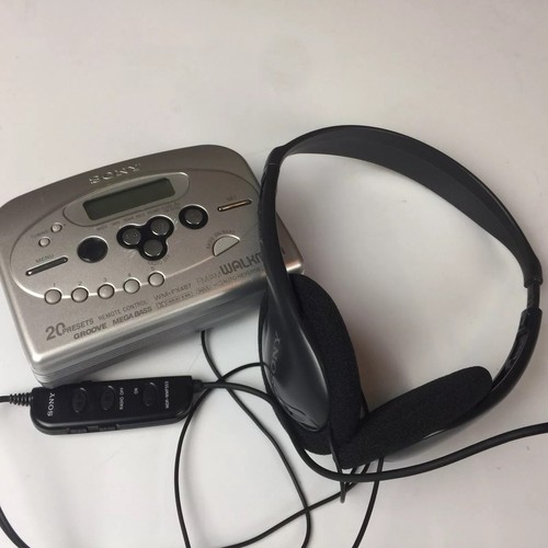 Vintage Sony Walkman WM FX487 Cassette Tape Radio Player with Headphones TESTED