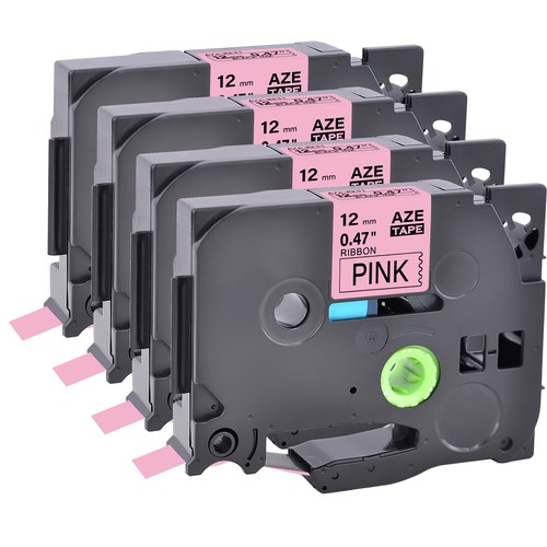 ‪❤︎︎様 4PK Embellish Satin Ribbon Black on Pink for Brother P-Touch