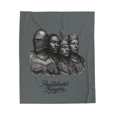 Knights Velveteen Plush Blanket, Medieval Fleece Throw, Castle Decor, Fantasy