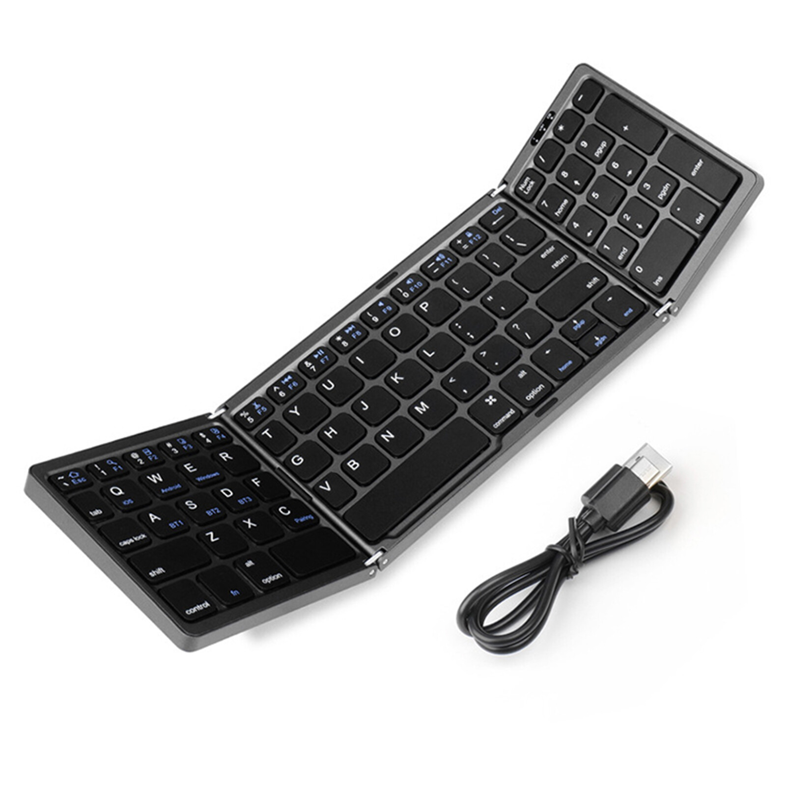 81 Keys Three Folding Wireless Bluetooth Keyboard For Tablet