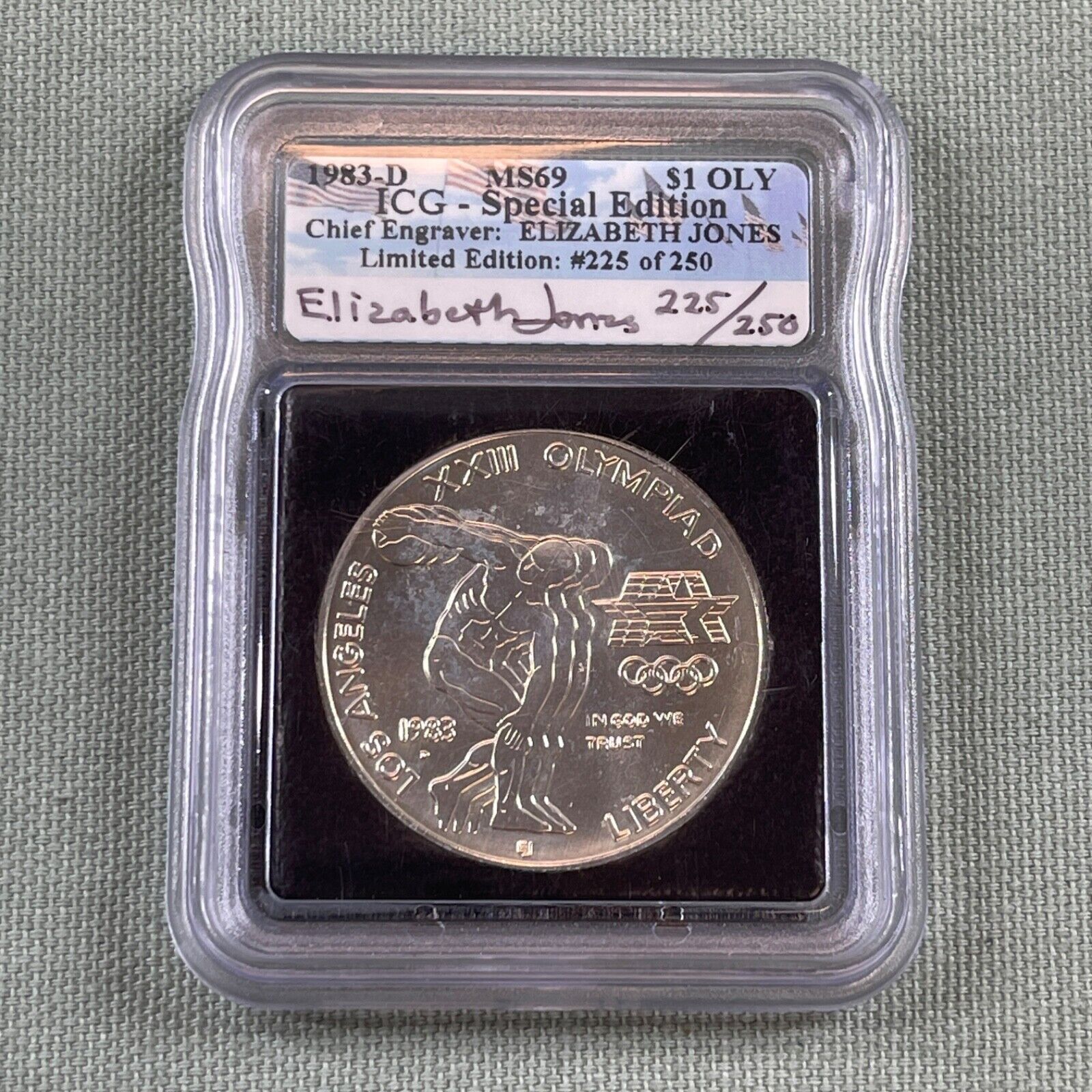 1983 D S$1 OLY Olympic Silver Dollar ICG MS69 Elizabeth 1983 D S$1 OLY Olympic Silver Dollar ICG MS69 Elizabeth