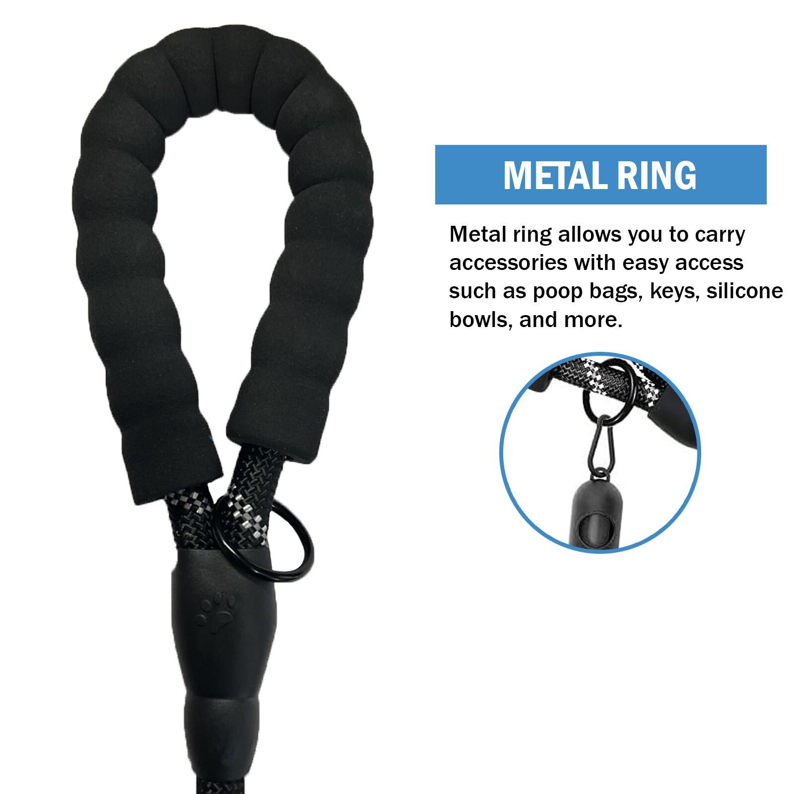 Dog Rope Leash Heavy Duty Durable Reflective Lead Padded Handle Walking Nylon