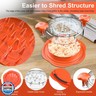 SURETIVIAN Chicken Shredder Large Chicken Breast Shredder Tool Twist with BrushandFork, Visible Meat Shredder Machine, Anti-Slip Strip, Ergonomic Handle, BPA Free, Suitable for Pork Beef Chicken(Orange)