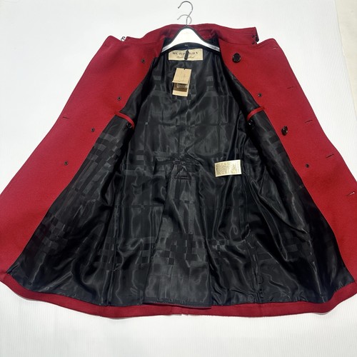 Pre-owned Burberry The Kensington Mid Length Wool Cashmere Red Coat Us 42/ L